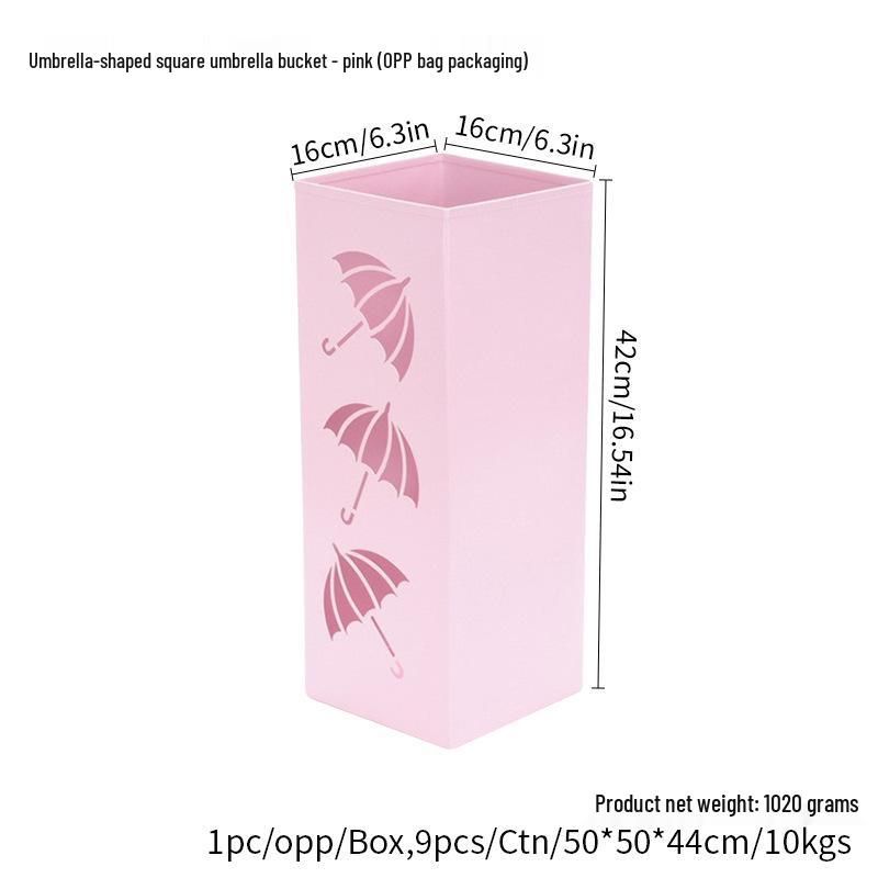 Metal Square Umbrella Stand and Storage Organizer for Newspapers, Dried Flowers, Fishing Gear, and Hiking Poles