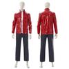Film Michael MJ Beat It Jackson Cosplay Bunda Imitátoři Červená PU Kůže Punk Ležérní Kabát Kalhoty Halloween Divadelní Kostýmy