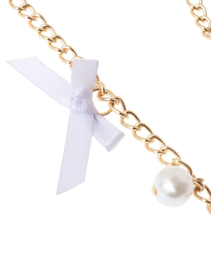 Maison de Fleur Charm, Bijou Ribbon Pearl Bag Charm, Women's, Ivory
