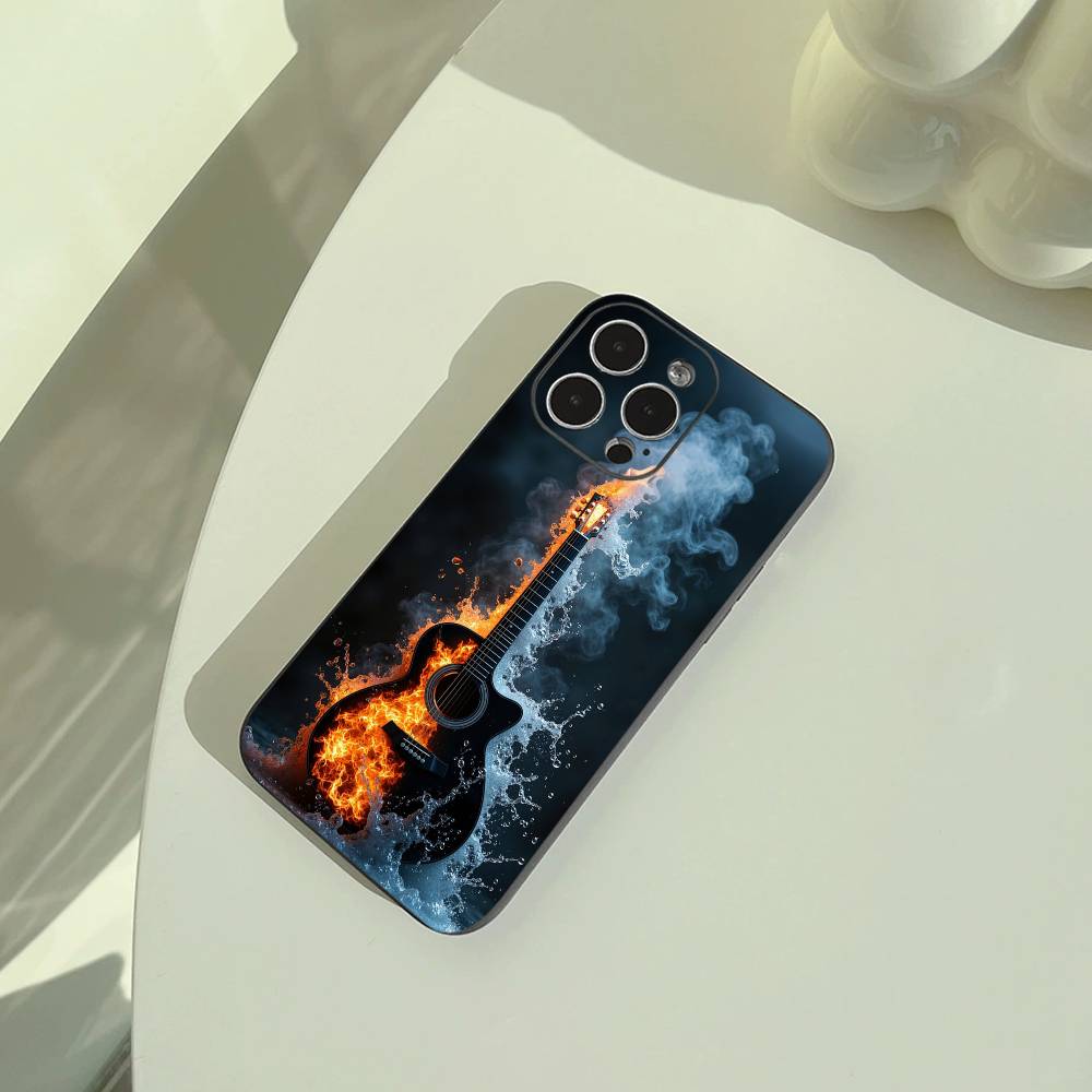 

E-electric guita Phone Case For iPhone 17,16,15,14,13,12,11 Pro Max, Lightweight and practical Soft Black Cover iPhone14