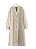 Thick Long Faux Mink Cable Knit Cardigan and Leather-Fur Eco Coat for Women Winter
