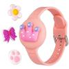 Silicone Wristband for Apple AirTag 2 / 1, with Protective Film, Pink