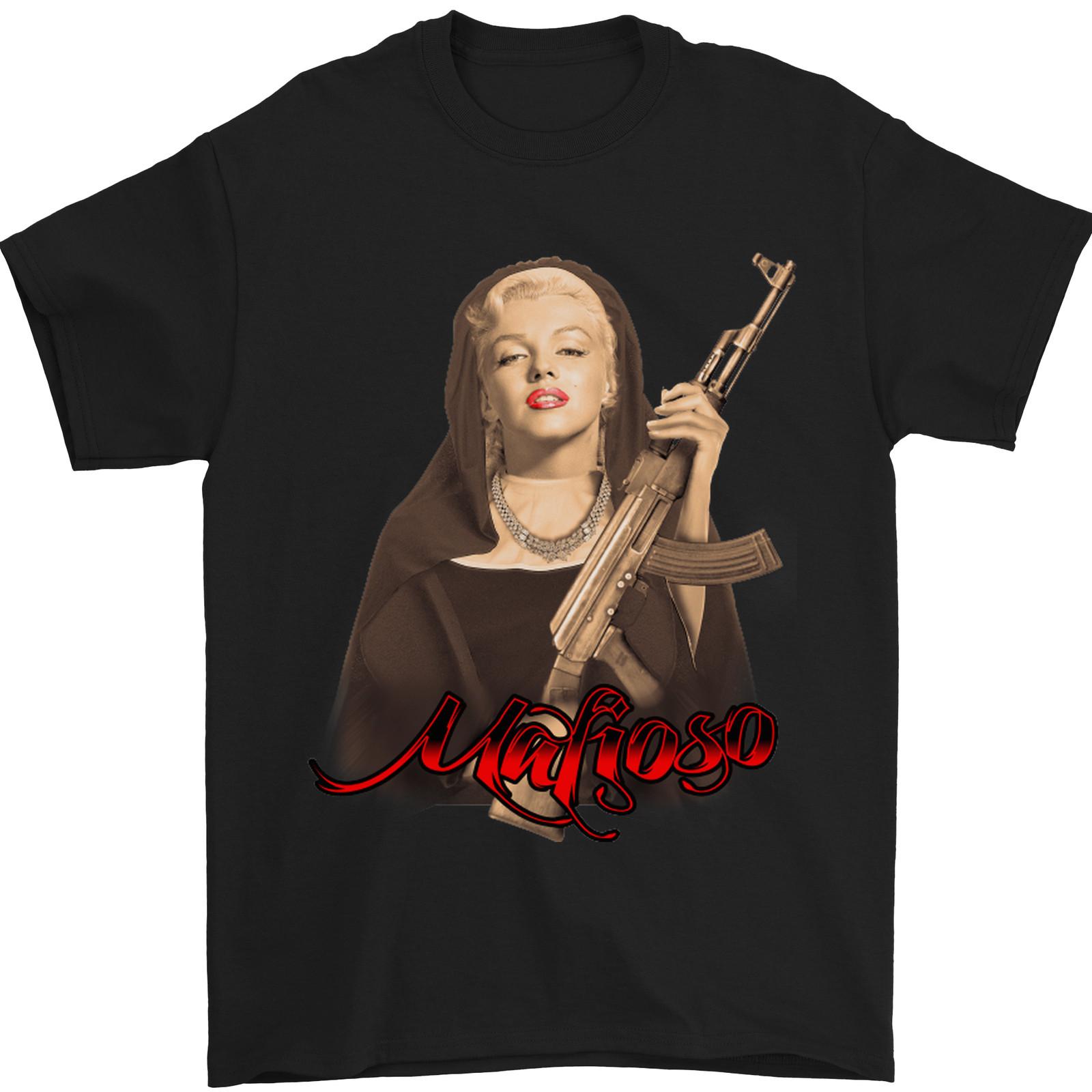 26 Marilyn Mafioso AK-47 Gangster Mafia Mens T-Shirt 100% Cotton Unisex T-Shirt XXL