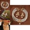 Pearl Animal Jewelry Set With Gold Small Bee Pendant And Earrings For Women
