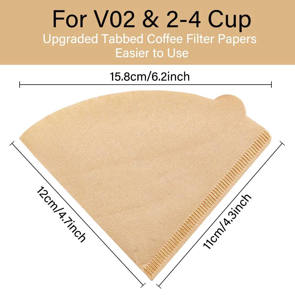 50pcs Paper Coffee Filters Pour Over Filters V02 Disposable Cone Coffee Filters Handmade Coffee Filters Paper Cone Paper