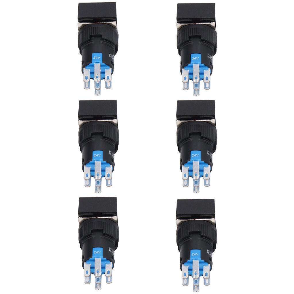 25 Pcs Push Button Switch Light Indicate Self Locking Long Life Industrial Control Push Switch Button for Contactor 24V