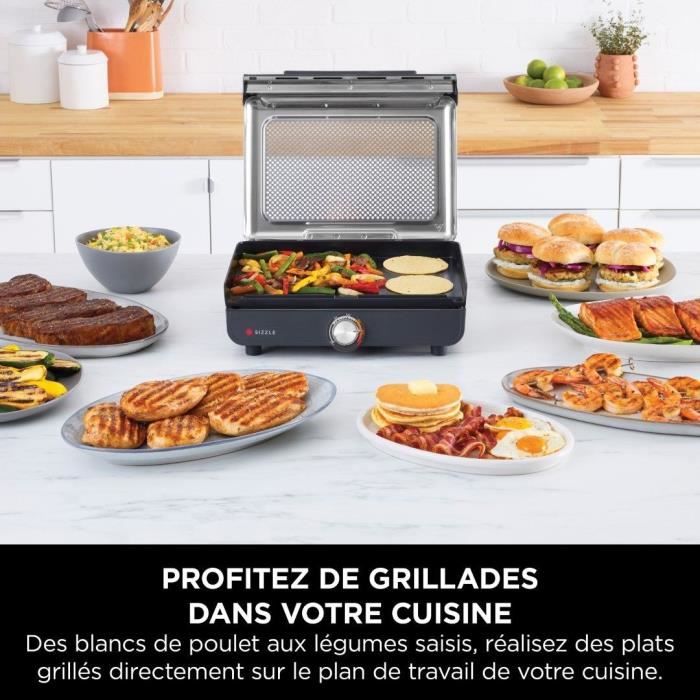 Grill and Plancha NINJA - Sizzle GR101EU - Surface 34x8x13.5cm - Up To 260°C