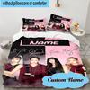 Custom Name 3PCS Kpop Group Fashion Bedding Set, Including 1pc Duvet Cover And 2pcs Pillowcases, Suitable for Dorms and Bedrooms Gift