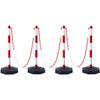 Adjustable Traffic Delineator Post Cones, 4 Pack, Traffic Safety Delineator Barrier with Fillable Base 8FT Chain, for Traffic Control Warning Parking