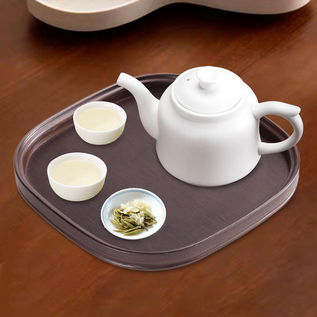 Wood Serving Tray Portable Dessert Plate for Kitchen Breakfast in Bed Bar