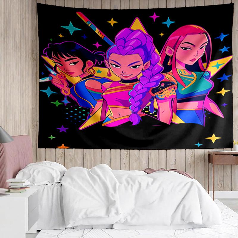 Kpop Hunter12 Tapestry for Bedroom Aesthetic Classroom Tapestries Wall Hanging for Living Room Dorm Office,Ideal Creative Gift