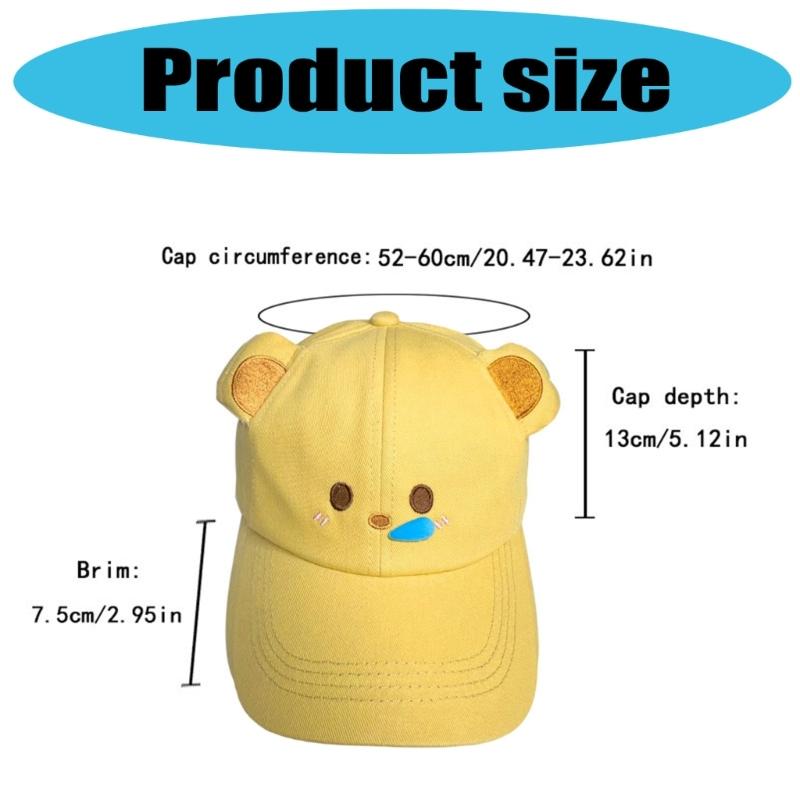 Cartoon Pig Embroidered Cotton Baseball Caps Adjustable Fit Breathable Caps with Sweatband For Men Women Teens