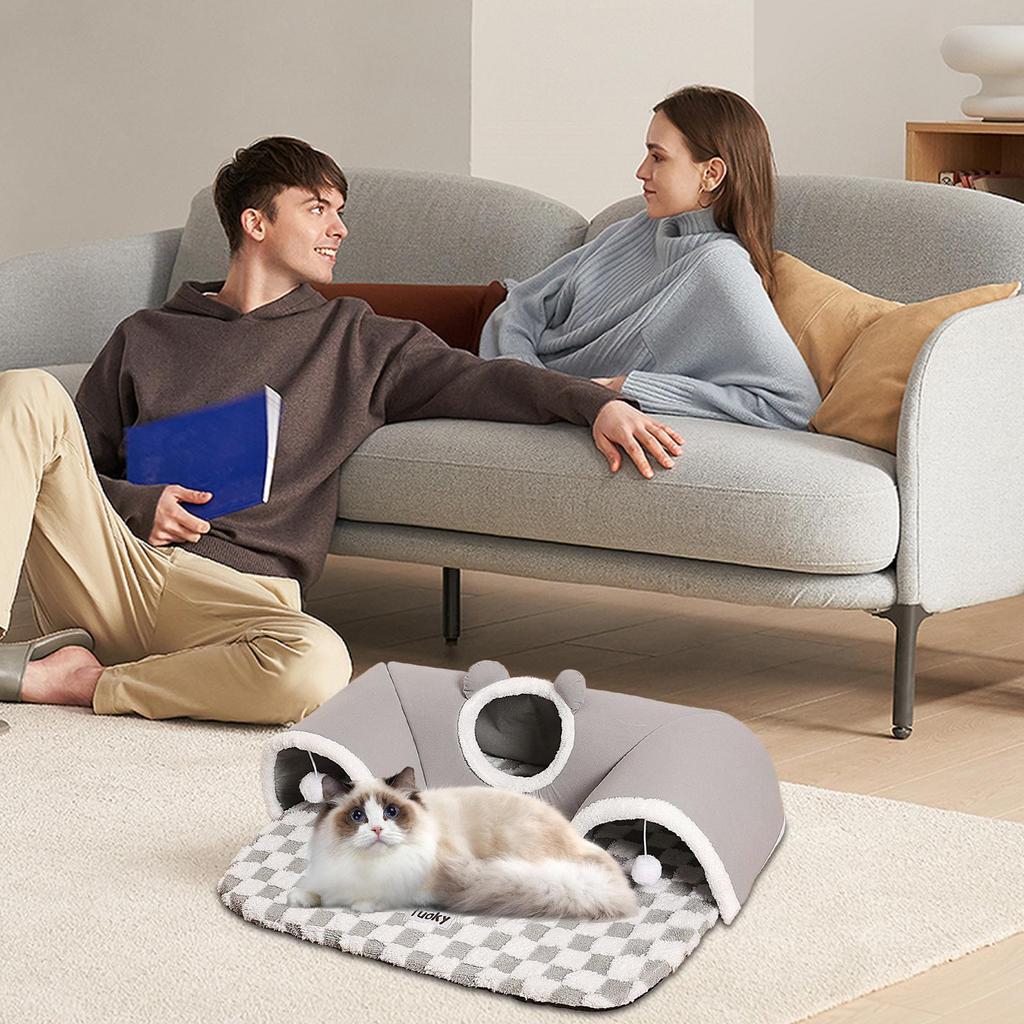 Cat Tunnel Kitten Bed Tunnel For Indoor Cats Pet Supplies Interactive Toys Sleeping Mat For Small Animal Puppy Boredom