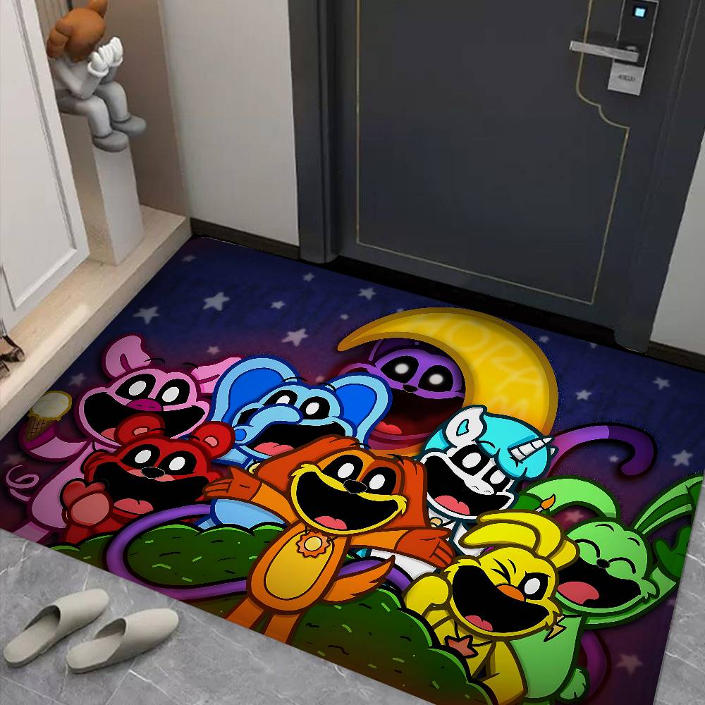 Cartoon S Smiling C Critters Door Mat Washable Non Slip Living Room Sofa Chairs Area Mat Kitchen Doormat Area Rug