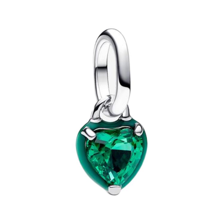 Pandora Chakra Heart Mini Enamel Pendant Women pendant Green 793042C03 Box