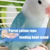 Natural Wood Parrot Stand Multifunctional Feeding Accessory Includes Feeding Bowl For Conures Lovebirds Finches