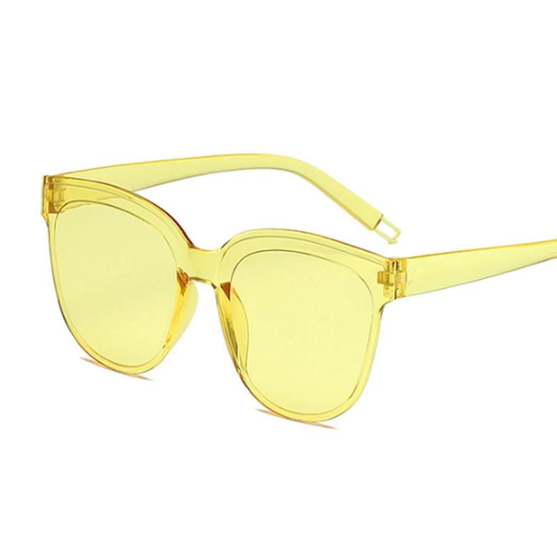 Retro Cat Eye Sunglasses Woman One-piece Rimless Designer Sunglasses Women Transparent Color Cute Sexy Vintage Pink Black Ladies