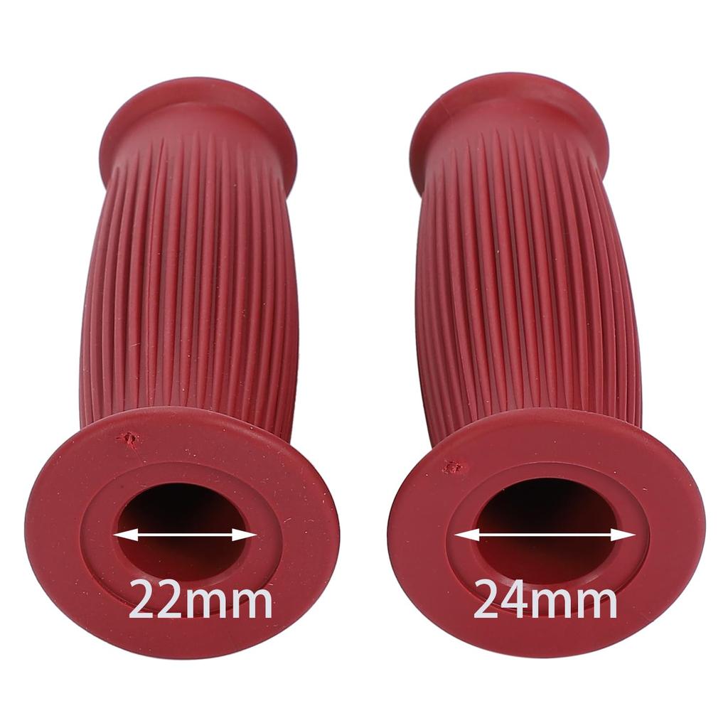 nakira Motorcycle Grip Moped Handle Barrel Type 0.9 inches (22.2 mm) Left and Right Set Rubber F Type (Bordeaux)