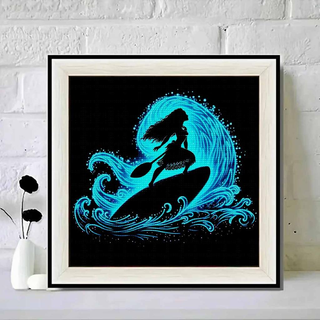 DIY Diamond Painting Round Diamond Motana, Riding The Wind and Breaking The Waves Full Diamond Mosaic Home Decoration Painting Cross Stitch Kit