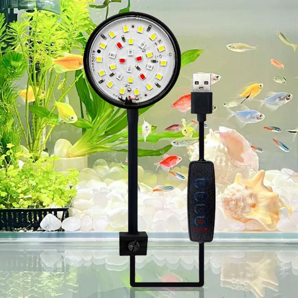 USB Kleines Aquariumlicht Dimmbare LED Bewegliche Aquariumlampe Fischlampe für Aquarium