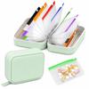 Travel Portable Pill Organizer with 14 Reusable Zipper Pouches, Food Grade Silicone Case for Medicine and Daily Essentials
