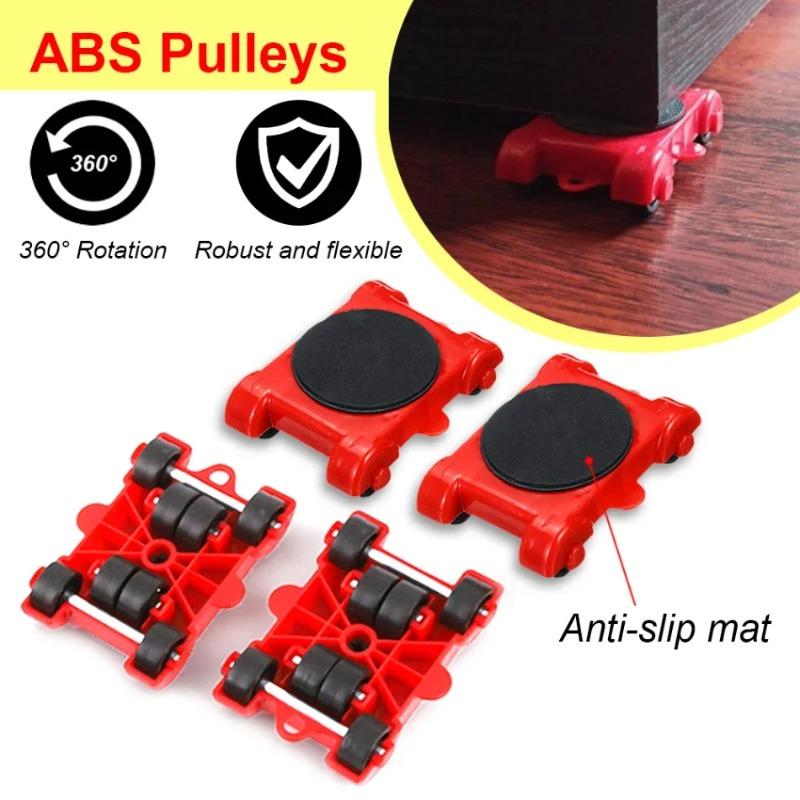 5Pcs/Set Heavy Duty Furniture Lifter Mover Set, Roller with Wheels, Lifting Moving Transport Helper Tool for Home Furniture