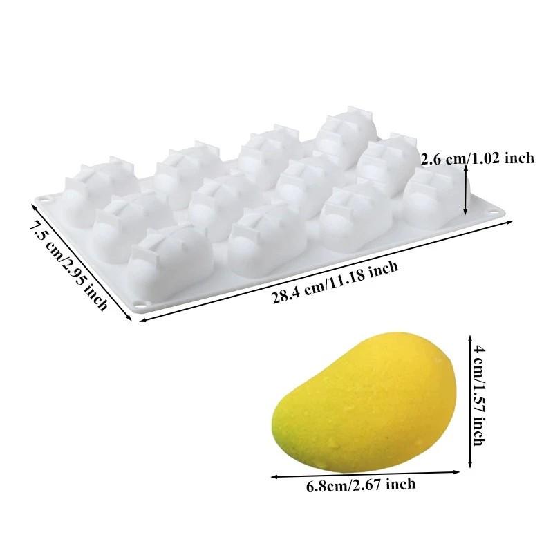 Silikonové formičky na mango pro pečení pěny 3D ovocná čokoládová forma na zdobení dortů Kuchyňské doplňky Nástroje