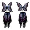 2Pcs Cosplay Halloween Costumes Large Butterfly Wing and Tutus Skirt Set Butterfly Costume for Women Girls