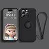 Magnetic Soft Silicone Case For 15 13 14 12 11 Pro Max X XS XR Plus Mini Phone Ring Holder Stand Cover With Wrist Strap