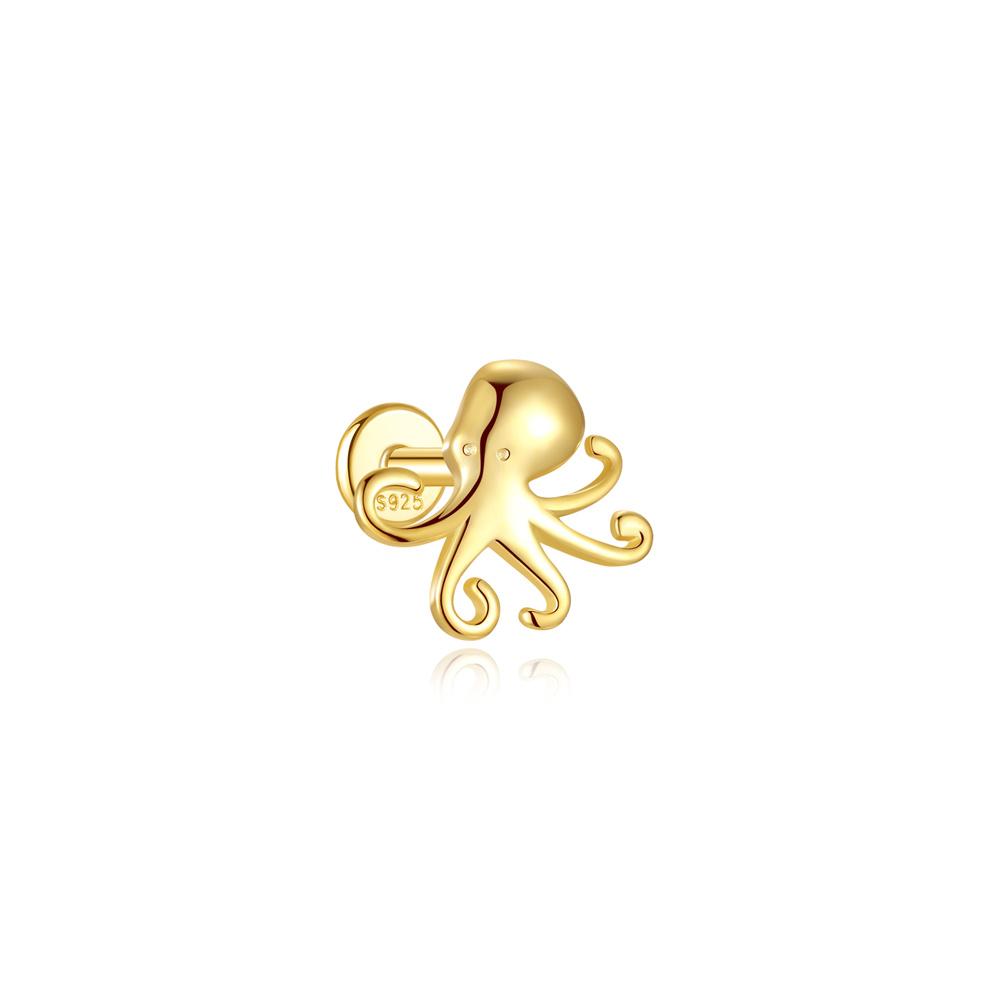 AIDE 1PC 925 Silver Zircon Piercing Chain Fit For Earring Hoops Ear Bone Studs DIY y2K Lucky Red Koi Fish Jewelry Accessories