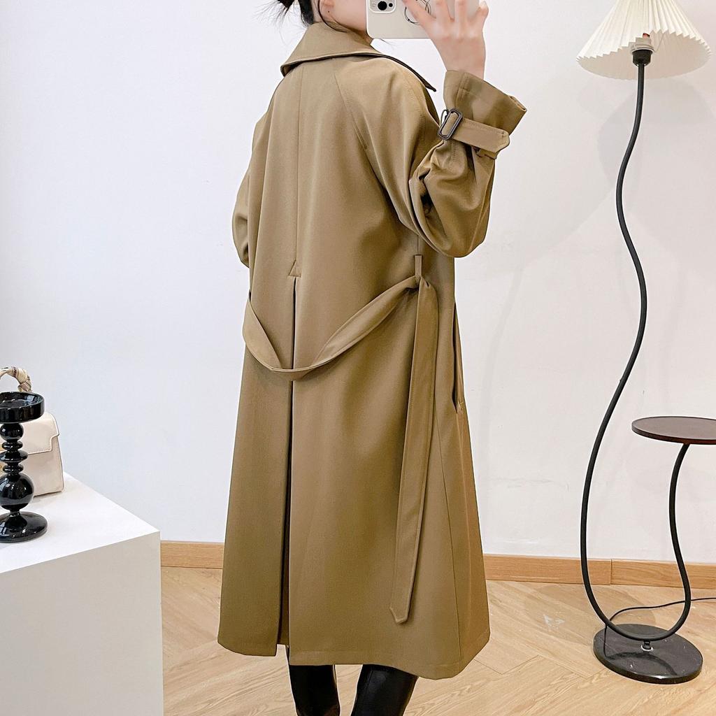 Spring and Autumn New Women's Clothing Draping Windbreaker Women's Loose Large Size Long Belted Commuting Jacket