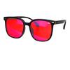 Orange Blaulichtblockierende Brille für Damen Großes Gesicht Rotes Glas Verbessert den Schlaf Linderung von Schlaflosigkeit 146mm