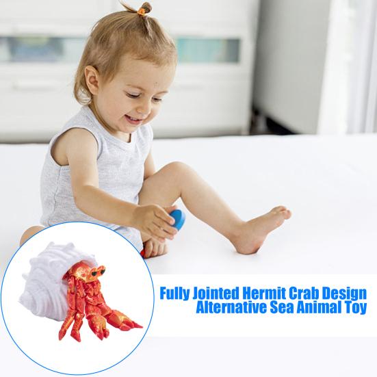 3D-gedruckte Einsiedlerkrebs-Figur mit beweglichen Gelenken, Krabben-Actionfigur, artikuliertes Tiermodell, Desktop-Dekoration, Ornament, Geschenk für Kinder und Erwachsene