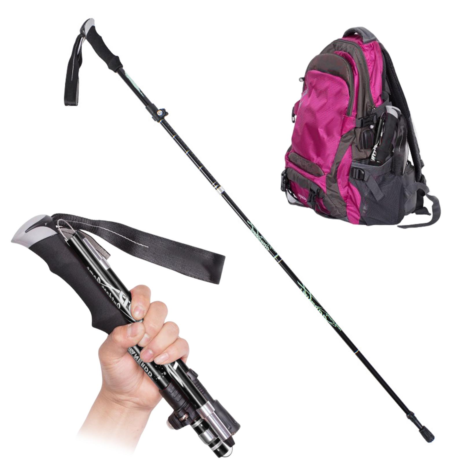 

Collapsible Trekking Pole Walking Stick 5 Sections Ultra-light Telescopic Aluminum Alloy Outdoor Hiking Stick black short #1