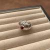 Welfare Cold Wind Resin Ring Zircon Ring Versatile Spiral Ring Fashionable Personality Women