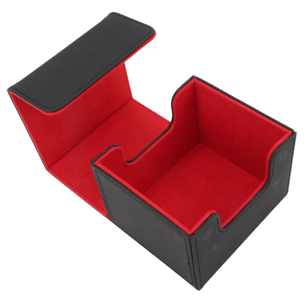 Card Storage Box Multipurpose Large Capacity Flip Side Insert PU Leather Magnetic Closure Trading