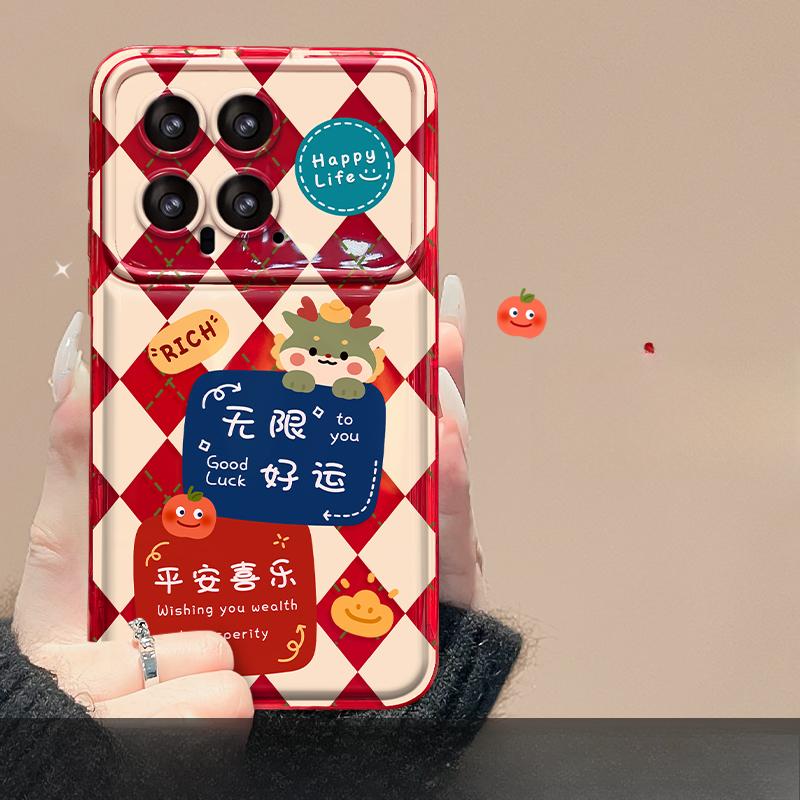 

Подходит для чехлов для телефонов Xiaomi 14/13 Pro, шнурок 12/11 Infinite Good Luck, откидное зеркало Redmi K70/60/50 Mi 14