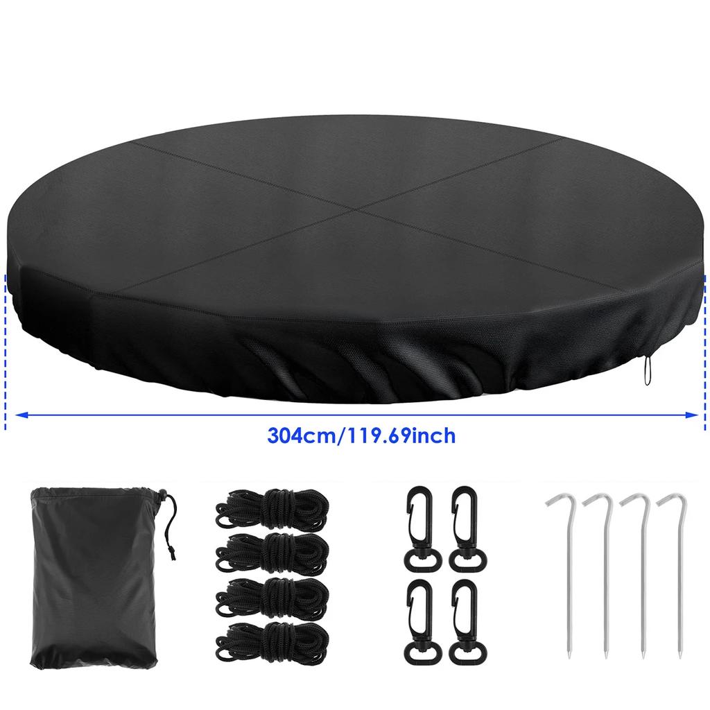 Copertura rotonda per piscina con design con coulisse Robusto tessuto Oxford 210D Impermeabile Antipolvere Esterno Copertura protettiva per piscina interrata