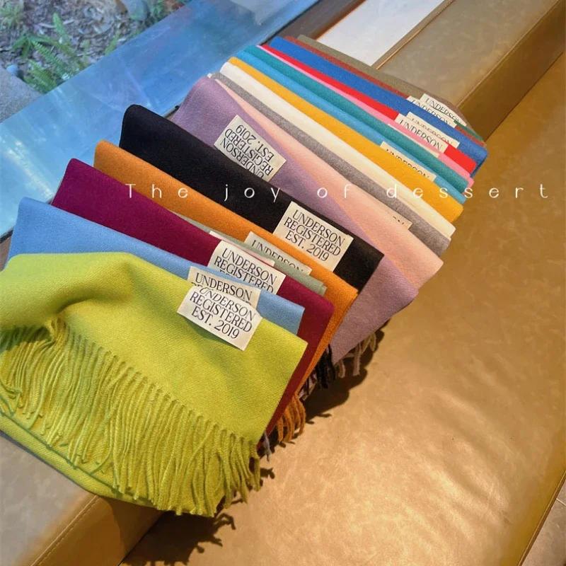 Lilla er veldig bra for å matche det nye ensfargede imiterte kashmirskjerfet høst og vinter fra Dongdaemun, Sør-Korea