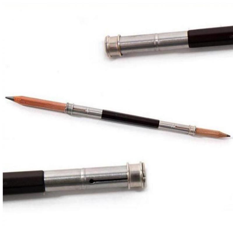 1PC Supporto per prolunga per matita regolabile Scuola Ufficio Schizzo Arte Strumenti di scrittura Delicato Doppio 2 Teste