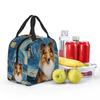 Shetland Sheepdog Dog In A Van Gogh Starry Night Insulated Lunch Bag for Women Office Cooler Thermal Food Box Tote Lunch Boxes