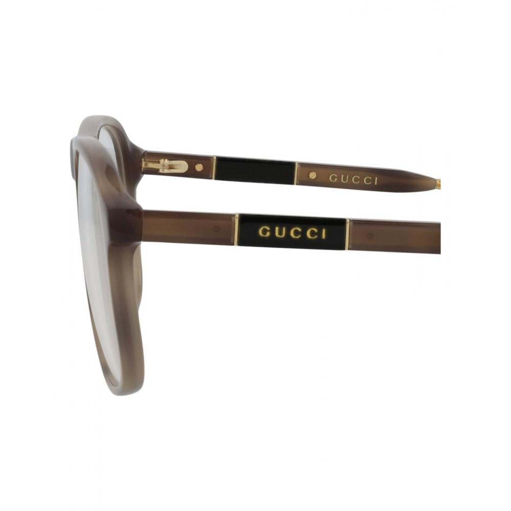 Gucci Aviator Frame Acetate Optical Frames Havana Havana Transparent