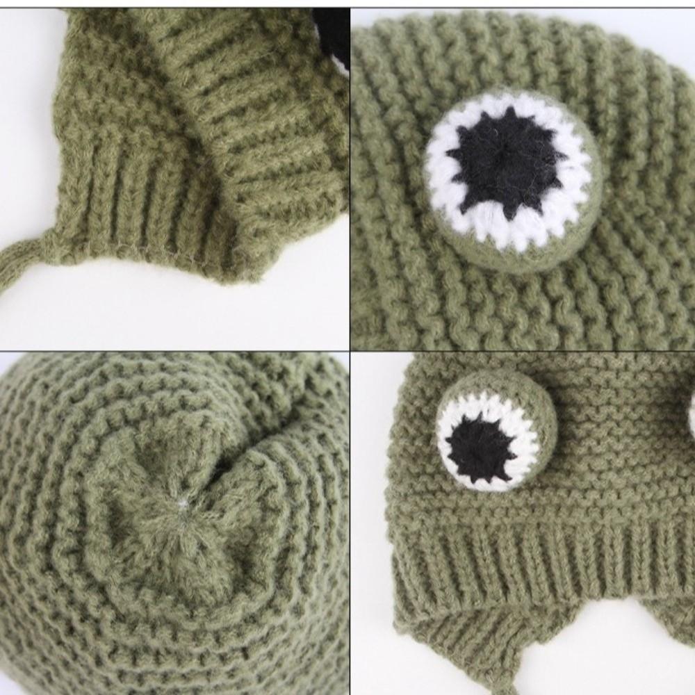 Quiet Noise Protection Dog Ear Muffs Adjustable Pet Headgear Cute Dog Knitted Hat  Photography