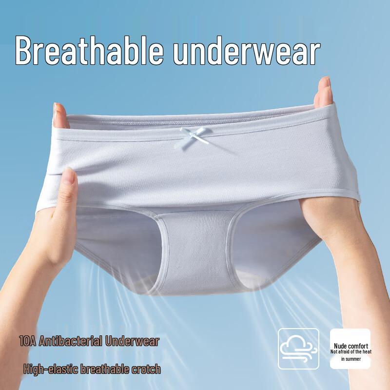 LangSha Women's Cotton Mid-Rise Briefs 4-Pack