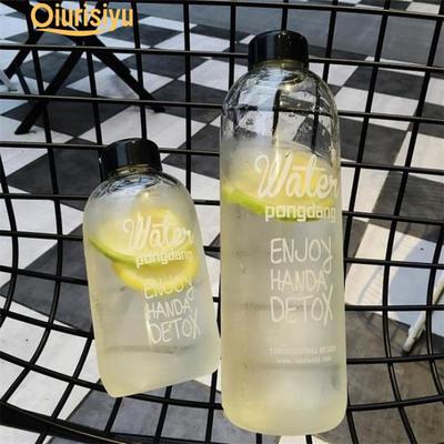 600//1000ML Portable Sport Camping Cycling Travel Glass Juice Straw Water Bottle