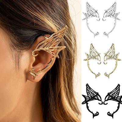 Zinc Zinc Alloy Elf Ear Clip Korean Style Ear Cuff Sweet Single Side Earrings  Women