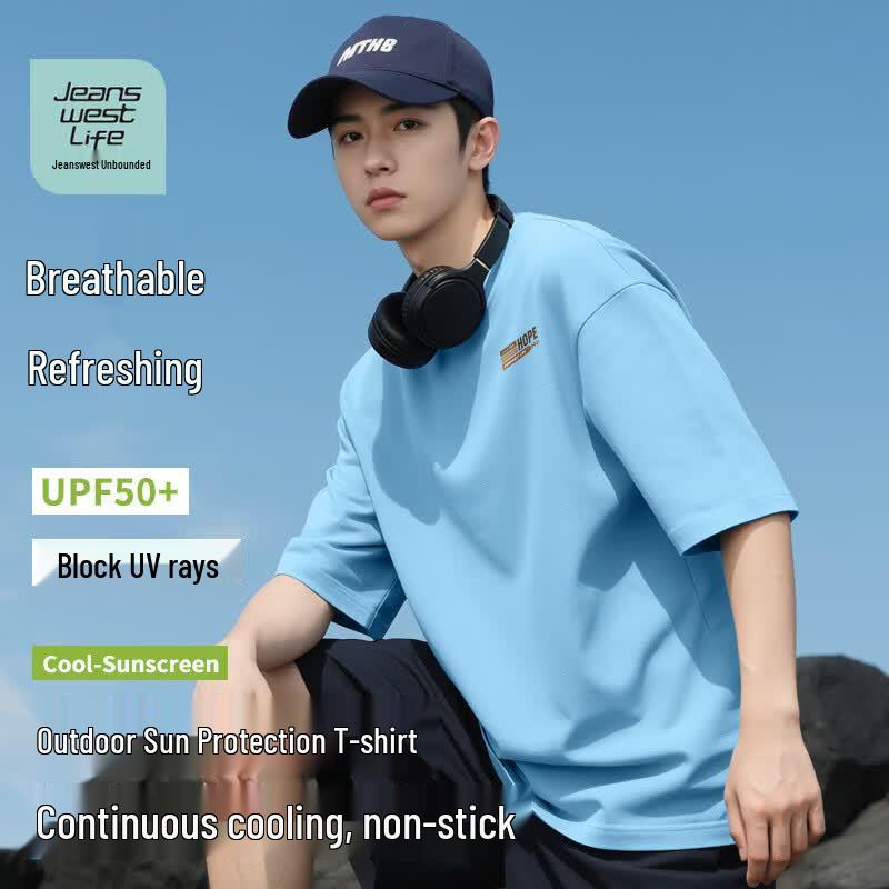

JEANSWEST LIFE Men s UPF50+ Sun Protection Cool Short Sleeve T-Shirt M