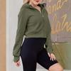 Women's Fashion Casual Hooded Zip Padded Long Sleeve Solid Colour Sweatshirt