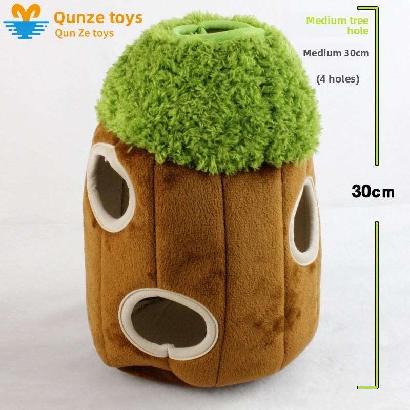 Plush Squeaky Pet Toy Tree Hole Panda With Sound For Dogs And Cats