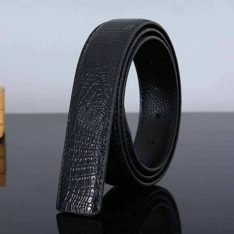 Men's Crocodile Pattern Leather Belt with Automatic Buckle - Korean Style, Trendy, and Versatile 